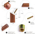 Wooden Wall Hooks, 2 Pack Coat Hooks Wall Mount, Heavy Duty Hooks for Hanging Towels and Coats (Walnut Wood)