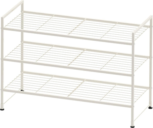 3-Tier Simple Houseware Stackable Shoes Rack Storage Shelf, White