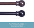 Kenney 7/16” Fiona Café Window Curtain Rod, Chocolate, 48-84”