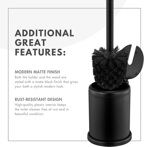 2 Pack ToiletTree Products Deluxe Toilet Brush with Lid - Black