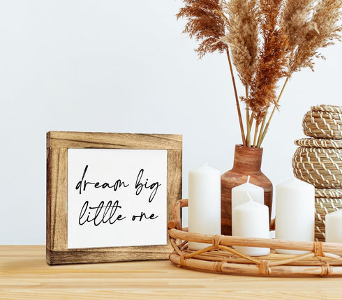 Gkwa Inspirational Wood Sign, Box Wood Plaques Desk Dcor, Girls or Boys Room Decor, Nursery Wood Decorations, Farmhouse