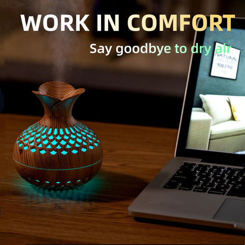 Colorful Cool Mini Humidifier, Flower Shape USB Personal Desktop Humidifier for Car, Office, Bedroom, 2 Mist Modes