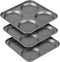 Tiawudi Muffin Top Pan, 4-Cup Hamburger Bun Pan, Non-Stick Bakeware for Eggs, Cornbread, Set of 3