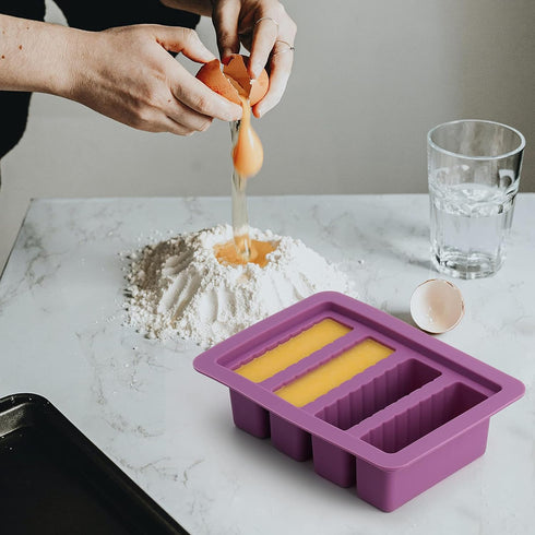 KeFanta Silicone Butter Mold, Large Butter Maker with Lid and Food Grade Silicone Spatulas for Homemade Butter