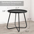 18-Inch Jerry & Maggie Metal Patio Table - Indoor/Outdoor Round Side Table with Adjustable Feet for Living Room