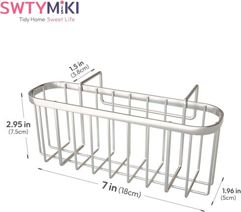 SWTYMIKI Sponge Holder for Kitchen Sink, Movable Kitchen Sink Caddy with Compact Size Rustproof and Waterproof Hanging
