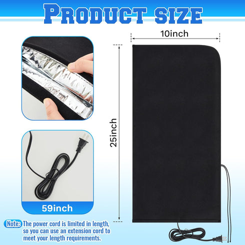 Glooglitter 1 25" x10 Pcs L W Electric Heated Outdoor Faucet Cover for Winter Freeze Protection Heating Hose Bib Covers