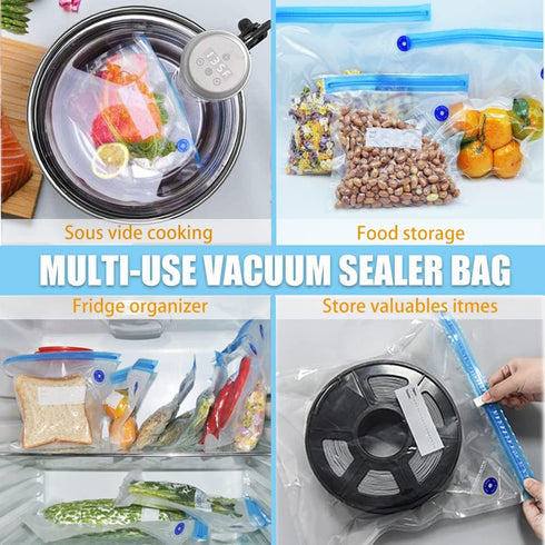 Sous Vide Bags 20pcs 8.3x8.7in BPA Free Reusable Vacuum Sealer Bags to Keep Food Fresh
