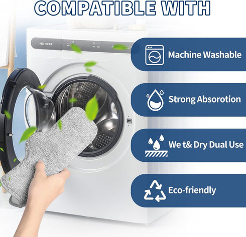 6 Pack Steam Mop Pads Compatible with ScrubWiz & LABIGO Steam Mop Cleaner - Washable and Reusable Microfiber