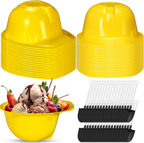 Uiifan 36 Sets Construction Ice Cream Bowls with Shovel Spoons, 8 oz