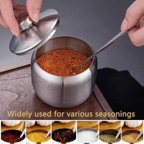 15oz hiwafifi Sugar Bowl with Lid And Spoon, Stainless Steel Sugar Creamer Container, Round Sugar Jar, Durable Sugar