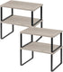 NEX Kitchen Cabinet and Counter Shelf Organizer, Set of 4, Stackable & Expandable, Black and Greige