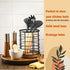Utensil Holder for Kitchen Counter - Black Wire with Wooden Base, Large Wooden Cooking Utensil Organizer