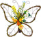 idyllic Butterfly Shaped Wreath with Pastel Berries and Floral, Spring Artificial Wreaths for Front Door Decor