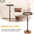 Kificet Small Side Table, Drink Table, Height Adjustable Round End Table, Pedestal Side Table for Small Spaces