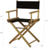 18" Casual Home Director's Chair Natural Frame with Black Canvas