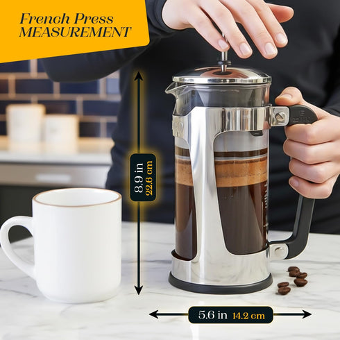 P5 (18 oz) ESPRO French Press Coffee Maker Patented Double Micro-Filter for Grit Free Brew, Heat-Resistant Thicker