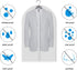 Clear Garment Bags, Set of 12 Plastic Clothes Covers for Dust Protection, Hanging Clothes Bags with Zipper