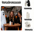 RyanDesign Salt and Pepper Shakers, Ceramic Ghost Design, Black and White Hugging Couple, Wedding Gifts, Kitchen Decor