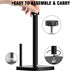 Paper Towel Holder Countertop, Standing Roll Holder for Kitchen Bathroom with Weighted Base & Suction Cups (Matte Black)