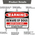 Beware of Dog Signs for Fence,Yuntarda 2-Pack 10"x7"Do not Enter Sign Keep Gate Shut Rust Free Reflective Metal Sign for Outdoor Use