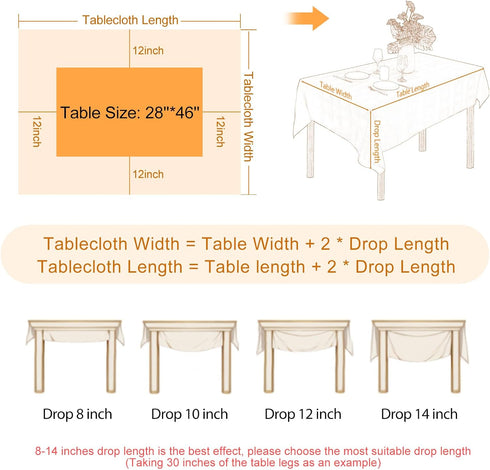 JUCFHY Solid Plaid Jacquard Spring Easter Table Cloth, Wrinkle Resistant Decorative Tablecloth, 52 X 70, Turquoise