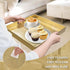 13" 13" 1.6" MAONAME Gold Decorative Tray with Handles, Foil Serving Tray for Ottoman, Square Coffee Table Trays
