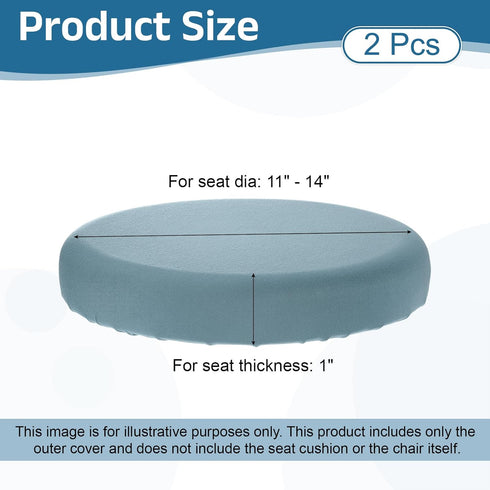 2 Pack 11-14 Inch uxcell Stool Covers Round, Bar Stool Covers Washable Dustproof Slipcover Seat Cushion with Elastic