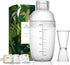 Homestia Plastic Cocktail Shaker with Scale and Jigger Set - 18 oz - Clear Plastic Drink Mixer Bartender Kit