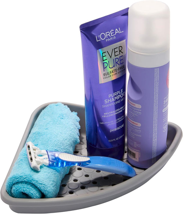 madesmart Bathtub Corner Shelf, Storage for Soaps, Shampoo Bottles & Bath Accessories,
