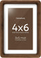 Homeforia 4x6 Picture Frame Brown Wood, Mortise & Tenon Dark Wooden 4