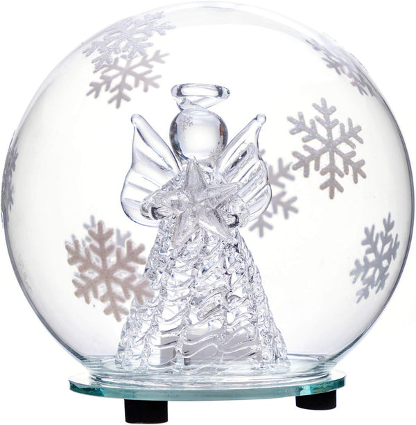 Christmas Angel Snow Globe Decorations, Color Changing LED Ornament Gift Decor, No Liquid No Music