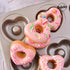 Heart Donut Pan, 6 Cavity Heavy Duty Steel Non-Stick Bundt Pans for Oven Baking (Champagne Gold)
