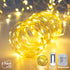 Metaku 2 Pack 33Ft 100 LED Fairy Lights, Battery Operated String Lights with Remote Timer, Warm White