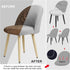 Leorate Dining Chair Cover Velvet Upholstered Side Dining Chair Cover Slipcover Curved Back Mid Century Modern Accent