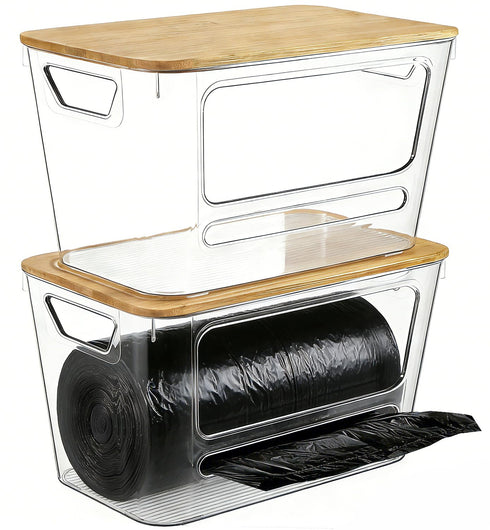 Homaigie Trash Bag Dispenser, 2 Pack Extra Large Acrylic Trash Bag Holder with