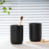 Hylignuae HY Bathroom Ceramic Toothbrush Cup, Matte Black Toothbrush Cup Holder, Bathroom Storage Organizer