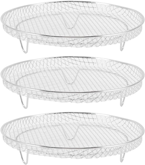 Fdit 3Pcs Air Fryer Racks, Stackable Dehydrator Racks for Food Grade Stainless Steel Air Fryer Accessories