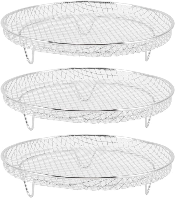 Fdit 3Pcs Air Fryer Racks, Stackable Dehydrator Racks for Food Grade Stainless Steel Air Fryer Accessories