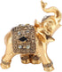 Feng Shui Lucky Elephant Statue, Golden Elegant Figurine, Small Resin Home Decoration