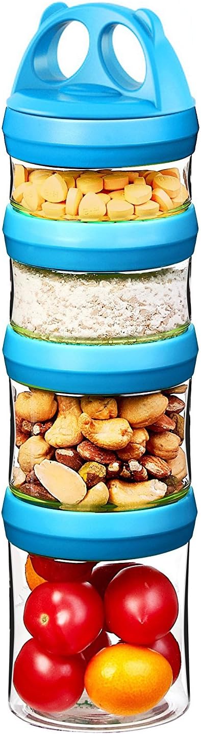 SELEWARE Portable Stackable Food Storage Containers for Snacks Formula Powder and Drinks