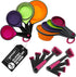 Collapsible Measuring Cups and Nesting Spoons, Adjustable Silicone for Cooking, Space-Saving - 2 Sets
