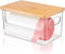 Trash Bag Holder Dispenser, Garbage Bag Dispenser with Bamboo Lid & Handles,