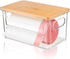 Trash Bag Holder Dispenser, Garbage Bag Dispenser with Bamboo Lid & Handles,