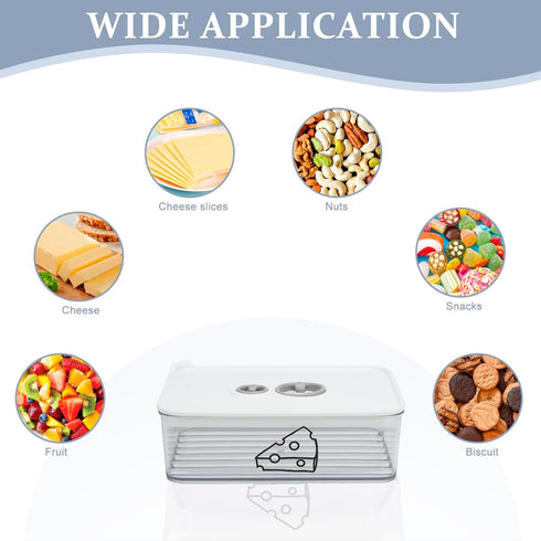 Yomjarl 2 Pcs Cheese Container for Refrigerator,Cream Cheeses Storage Box,Cheese Keeper with Airtight Lid and Time