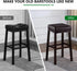 2 Pack Counter YISUN Stool Covers Rectangle - Stretch Oilproof Waterproof PU High Chair Cover Vanity Stool Cover Pub