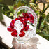 H&D HYALINE & DORA Crystal Red Rose Flower Basket, Collectible Figurines Ornaments for Home Decor Table Centerpiece