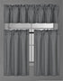 Elegant Home Decor Elegant Home Collection 3 Piece Solid Color Faux Silk Blackout Kitchen Window