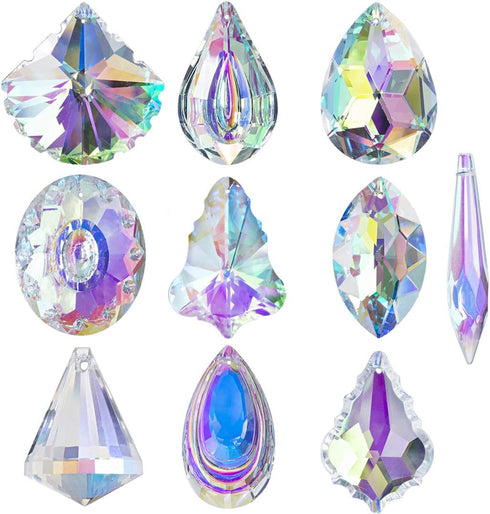 H&D HYALINE & DORA 10pcs Coloful Crystal Chandelier Lamp Lighting Drops Pendants