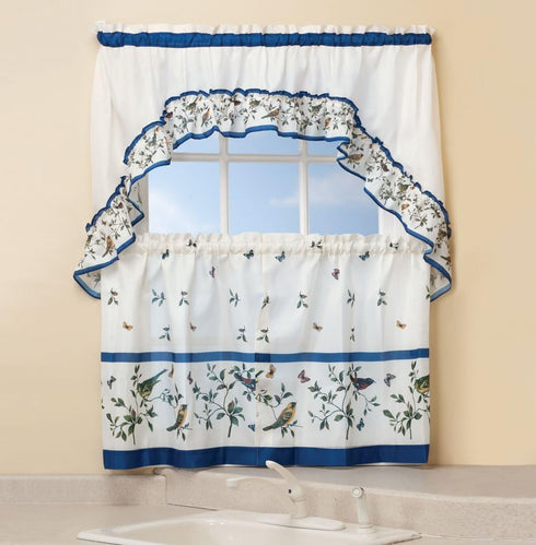 Achim Home Furnishings Love Birds Printed Tier & Swag Set (57x36)
